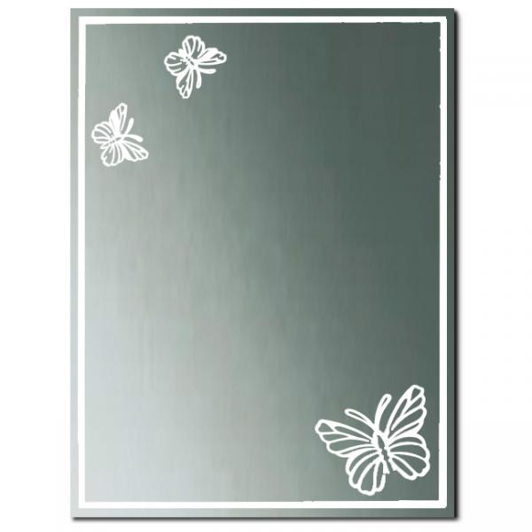 Zrcadlo koupelnové 50 x 70 cm motýl na nalepení