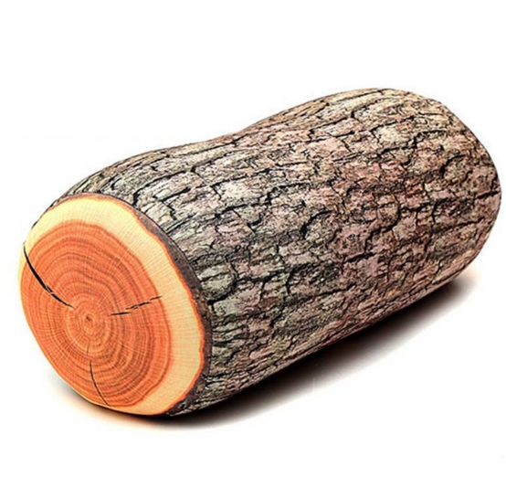 Designový polštář - dřevěné poleno