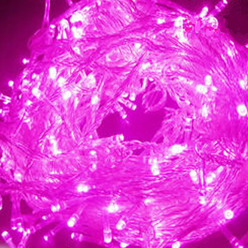 LED vánoční osvětlení 200 ks růžové